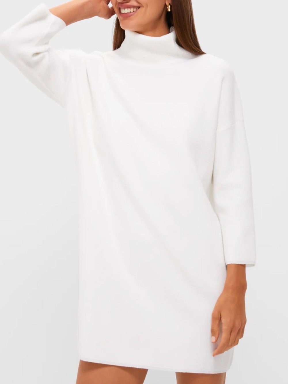 Pomander Place Vivianne Turtleneck Sweater Dress S Winter White Shimmer NWT
